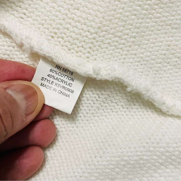 NC Collection Ivory Open Front Knit Cardigan Sweater XL - Picture 8 of 11